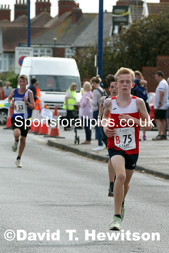 Boys under-15s 2021 Northern 6 and 4 Stage and Young Athletes Road Relays, Redcar. Photo: David T. Hewitson/Sports for All Pics